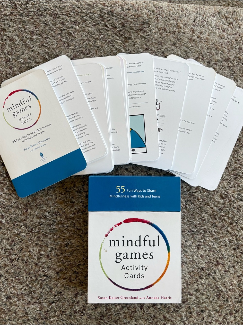 Mindful Games Activity Cards - White with Blue Accent